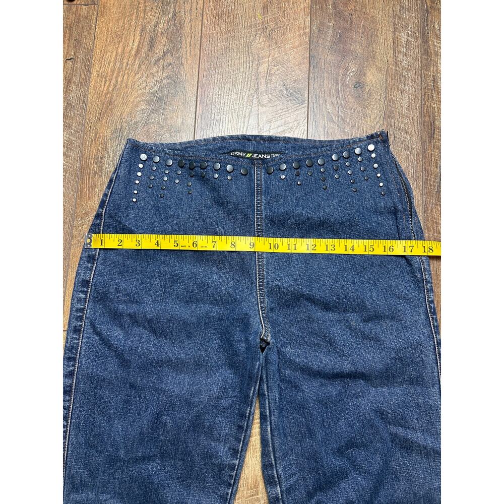 Vintage DKNY Bareback Brazilian Jeans Size 4 Studded Mid Rise 32x31 Y2K Denim - Picture 4 of 7